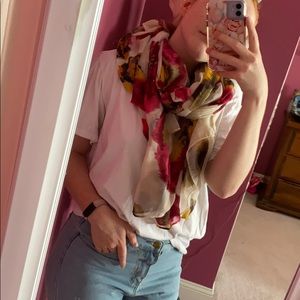 Floral print scarf